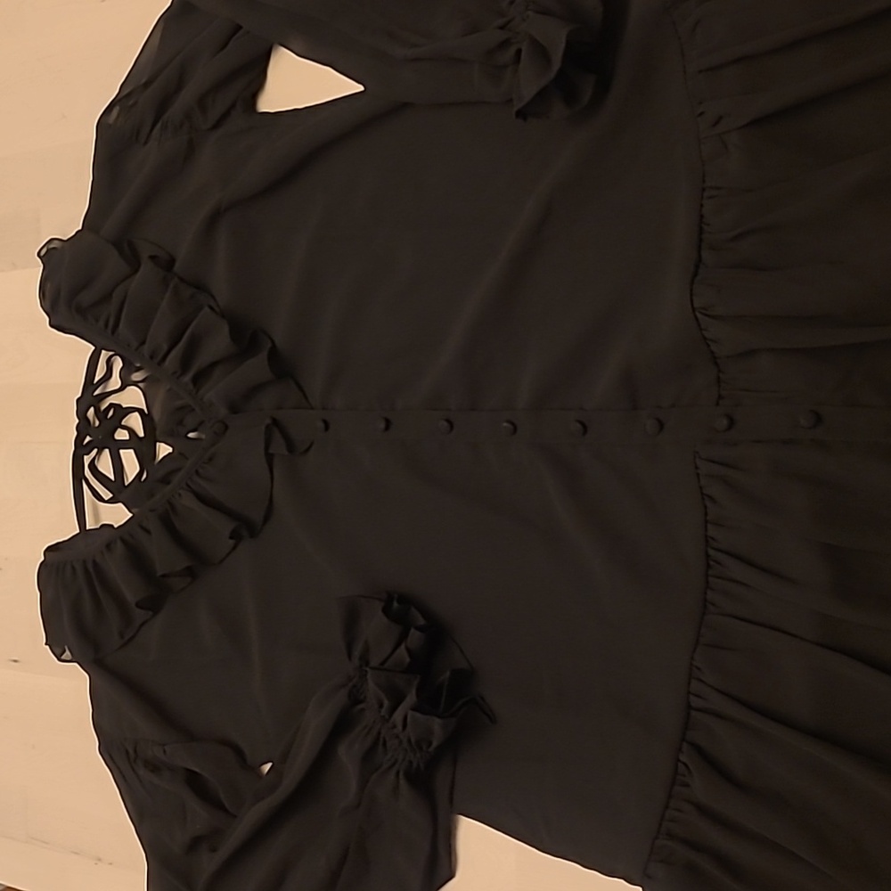 Nwot Asos Design Button Through Ruffle Front Tier… - image 2